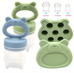 Silicone Baby Feeder & Ice Tray Saita BPA Teether Kyauta