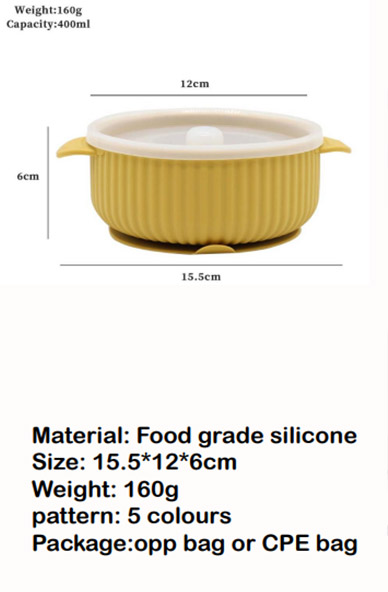 Baby Bowls With Lids Silicone Suction Bowl size
