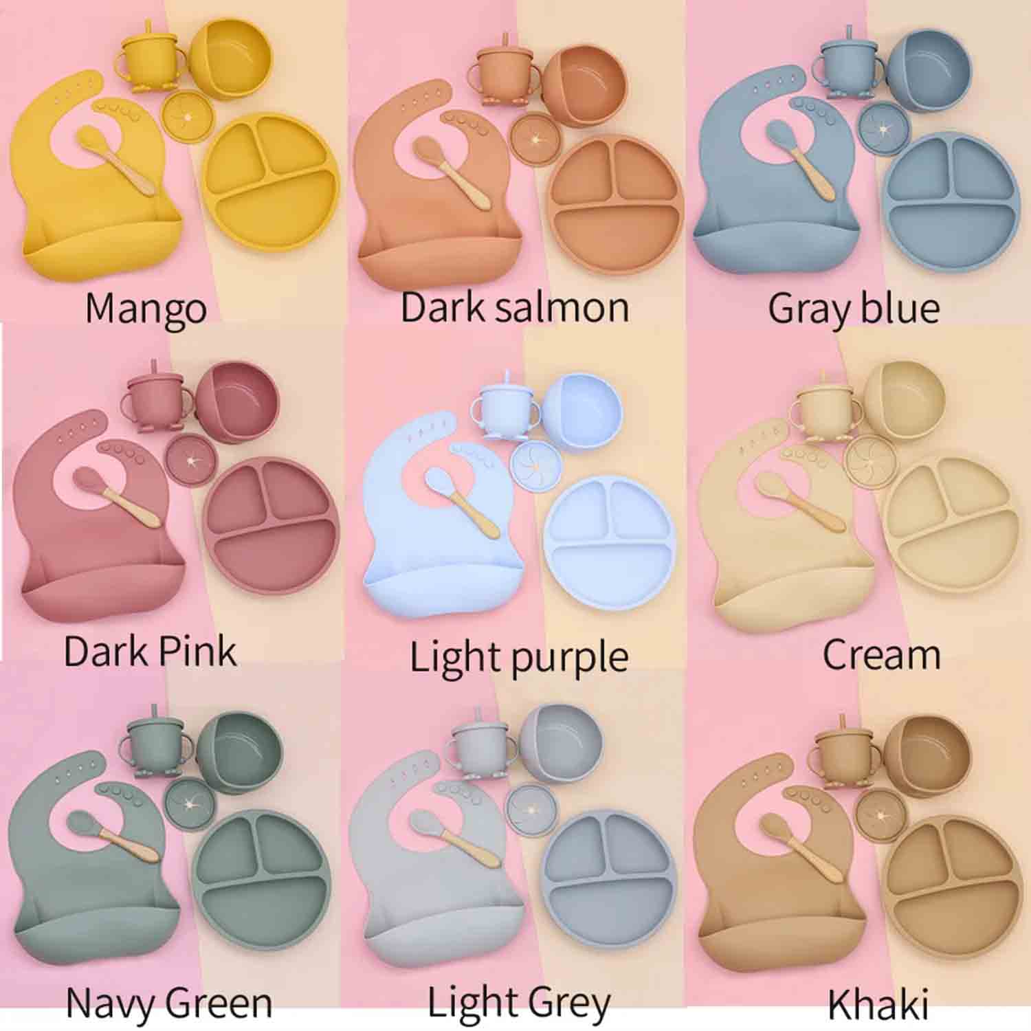 Baby Led Weaning Supplies for Toddlers Silicone Baby Feeding Set Microwave Safe
