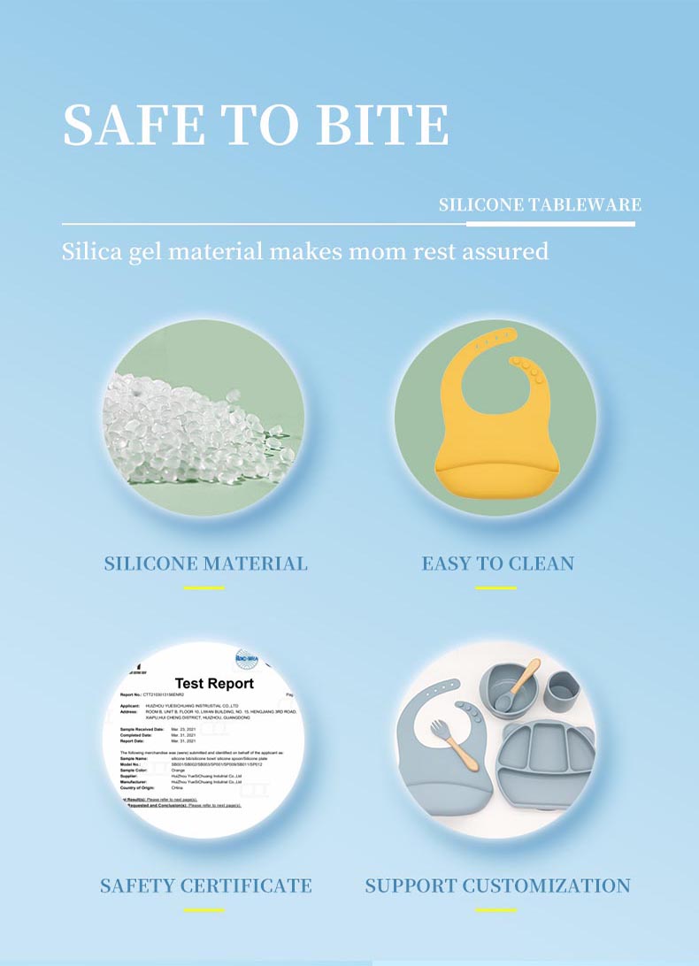Baby Silicone feeding utensils food grade BPA Free
