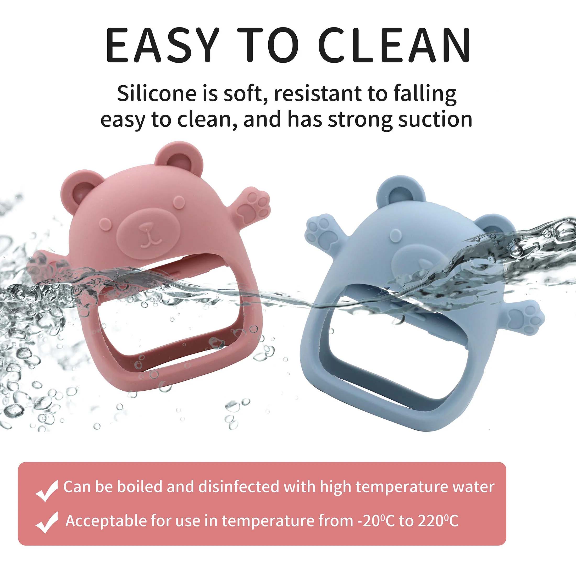 Bear shaped silicone baby teether bpa free