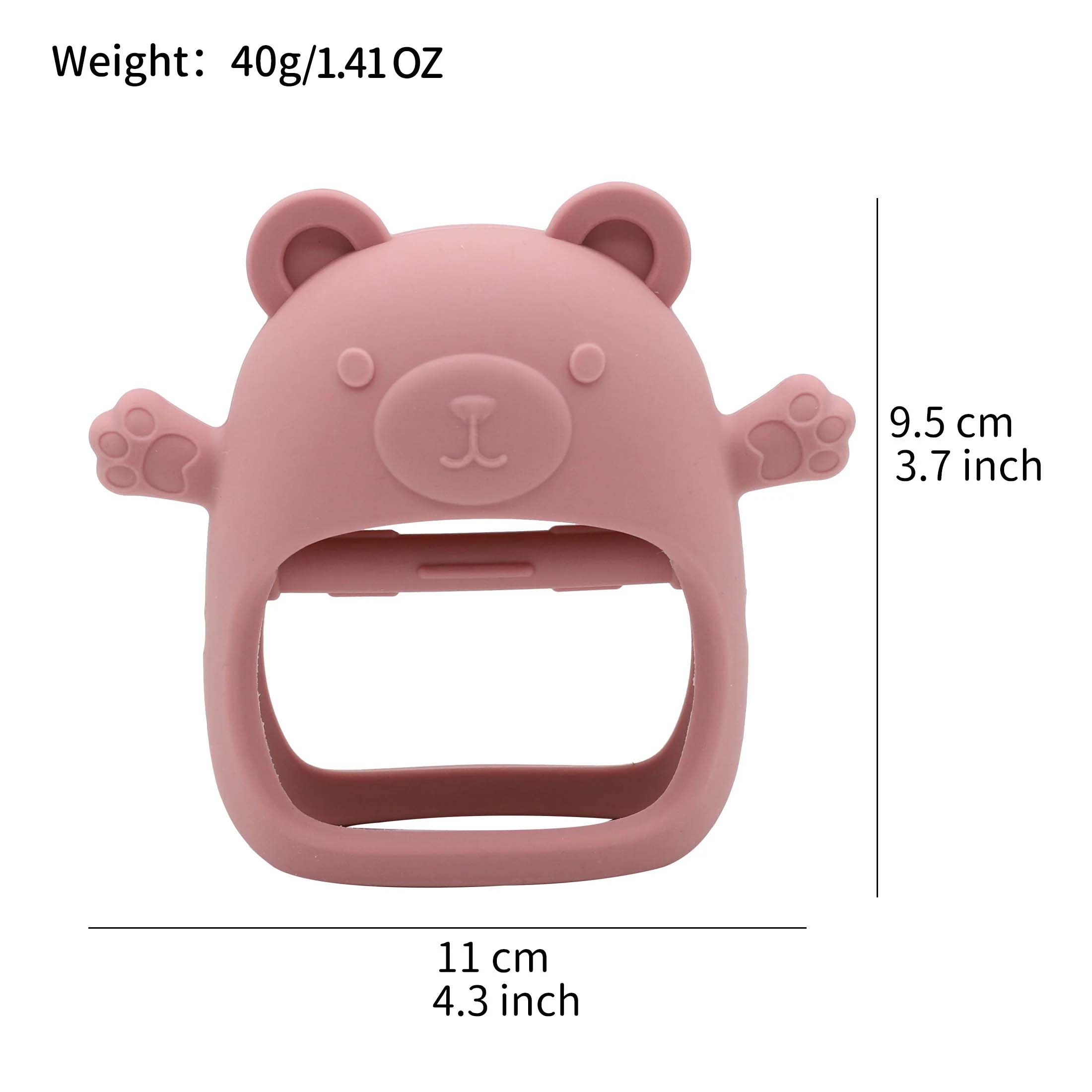 Bear shaped silicone baby teether smooth teething toys easy to clean