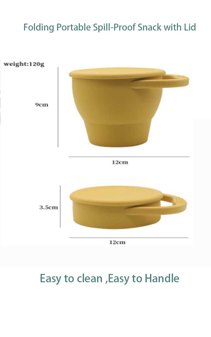 Folding silicone snack cup for babies and toddlers
