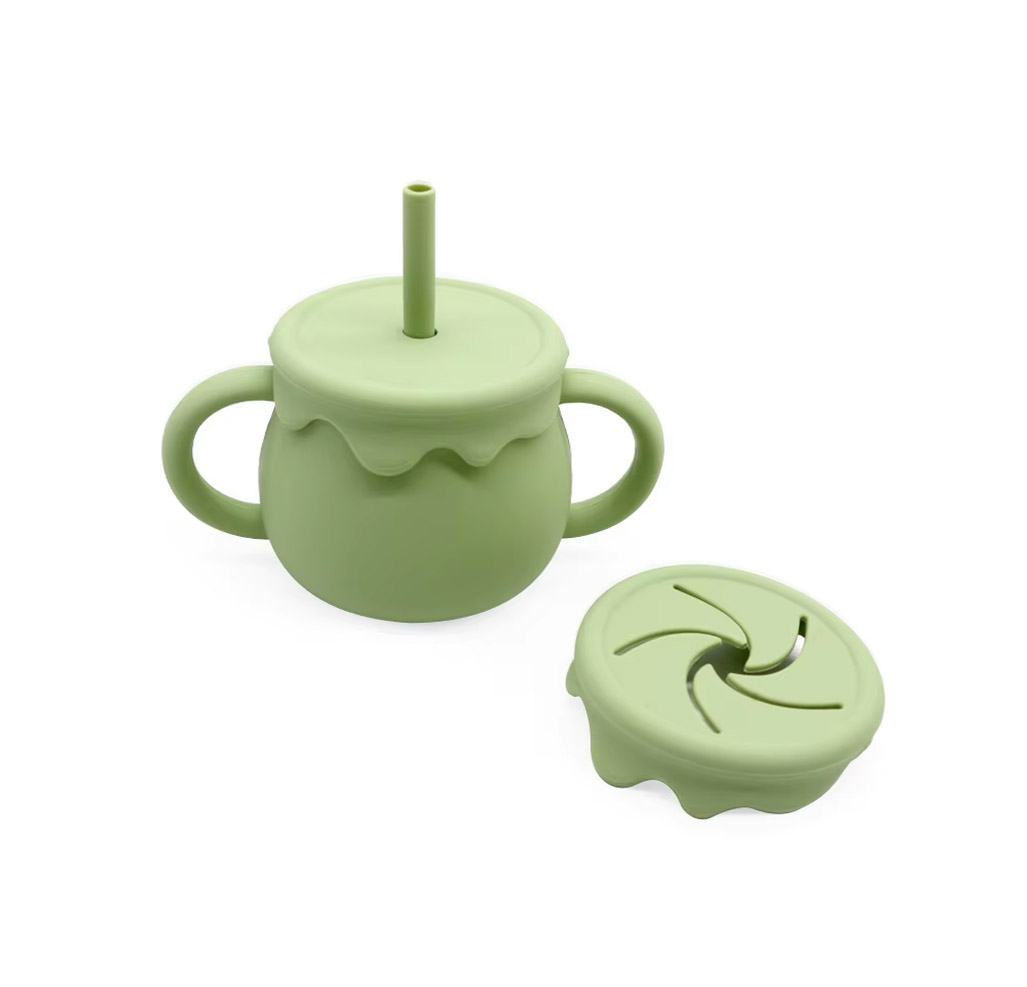 Pumpkin shaped silicone sippy cup baby friendly