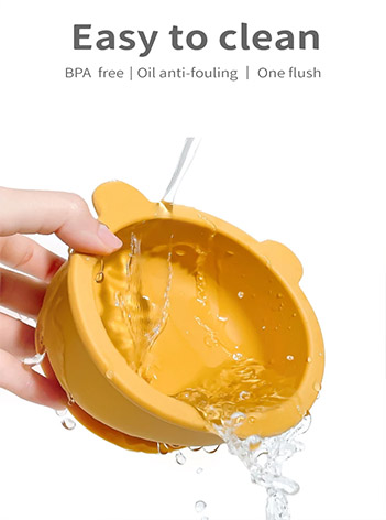 Silicone Feeding Bowl Baby Bear Shape Bowl Easy to Clean
