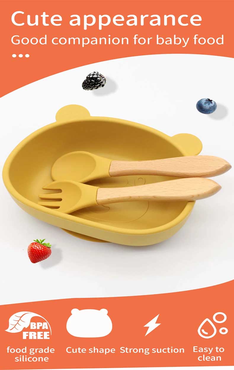 Silicone Feeding Bowl Baby Panda Bowl with Suction Custom Logo