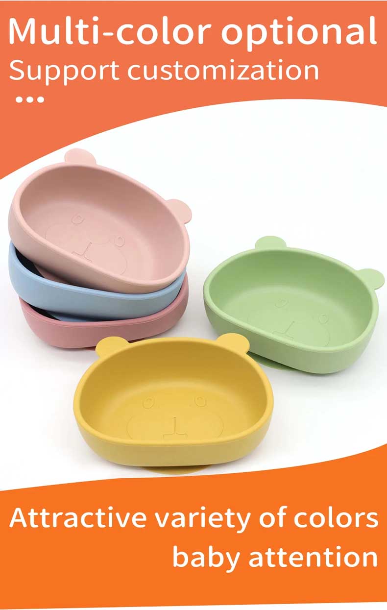 Silicone Feeding Bowl Baby Panda Bowl with Suction Custom