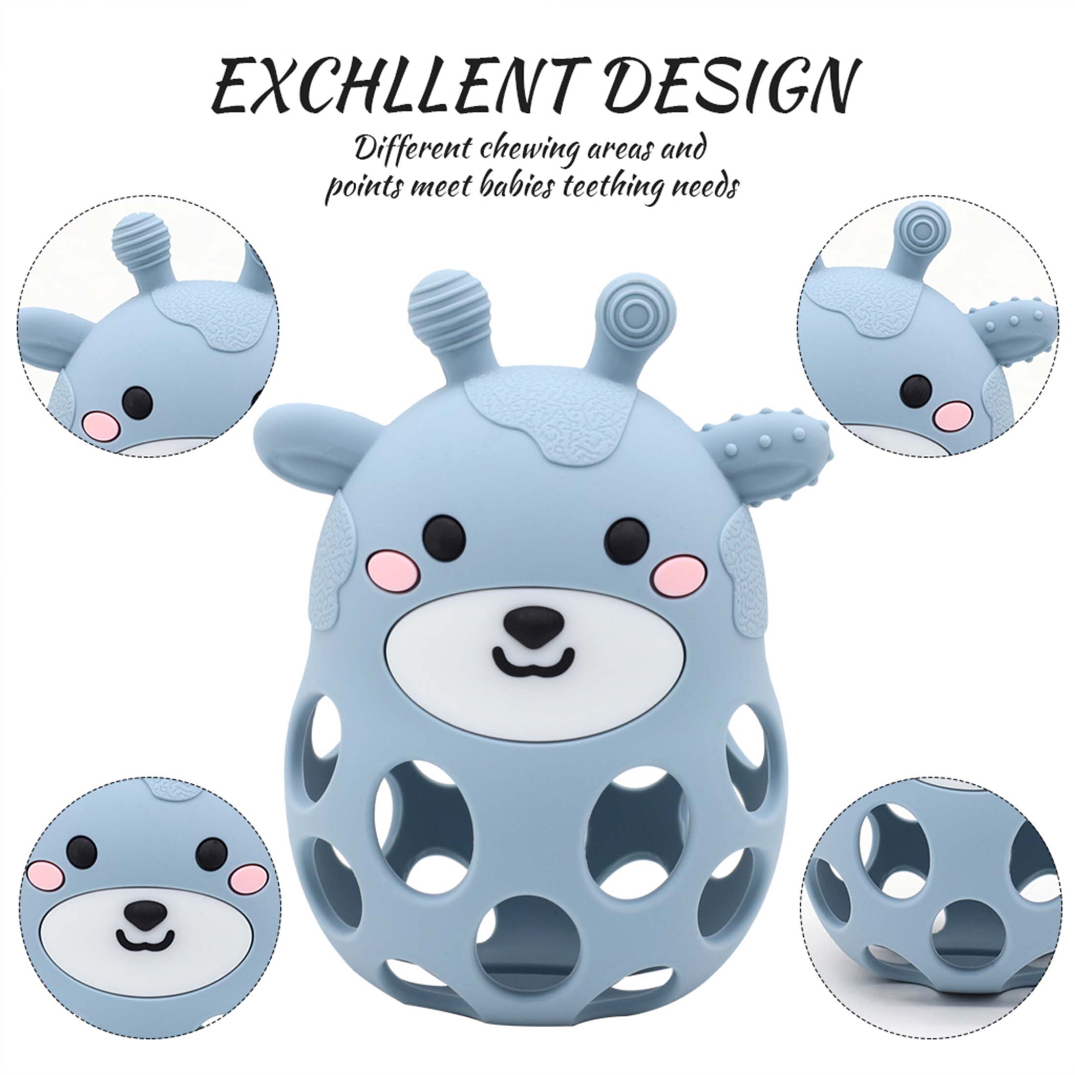 Silicone Newborn Infant Teether Baby Teething Toys Animal Shape Detail 1