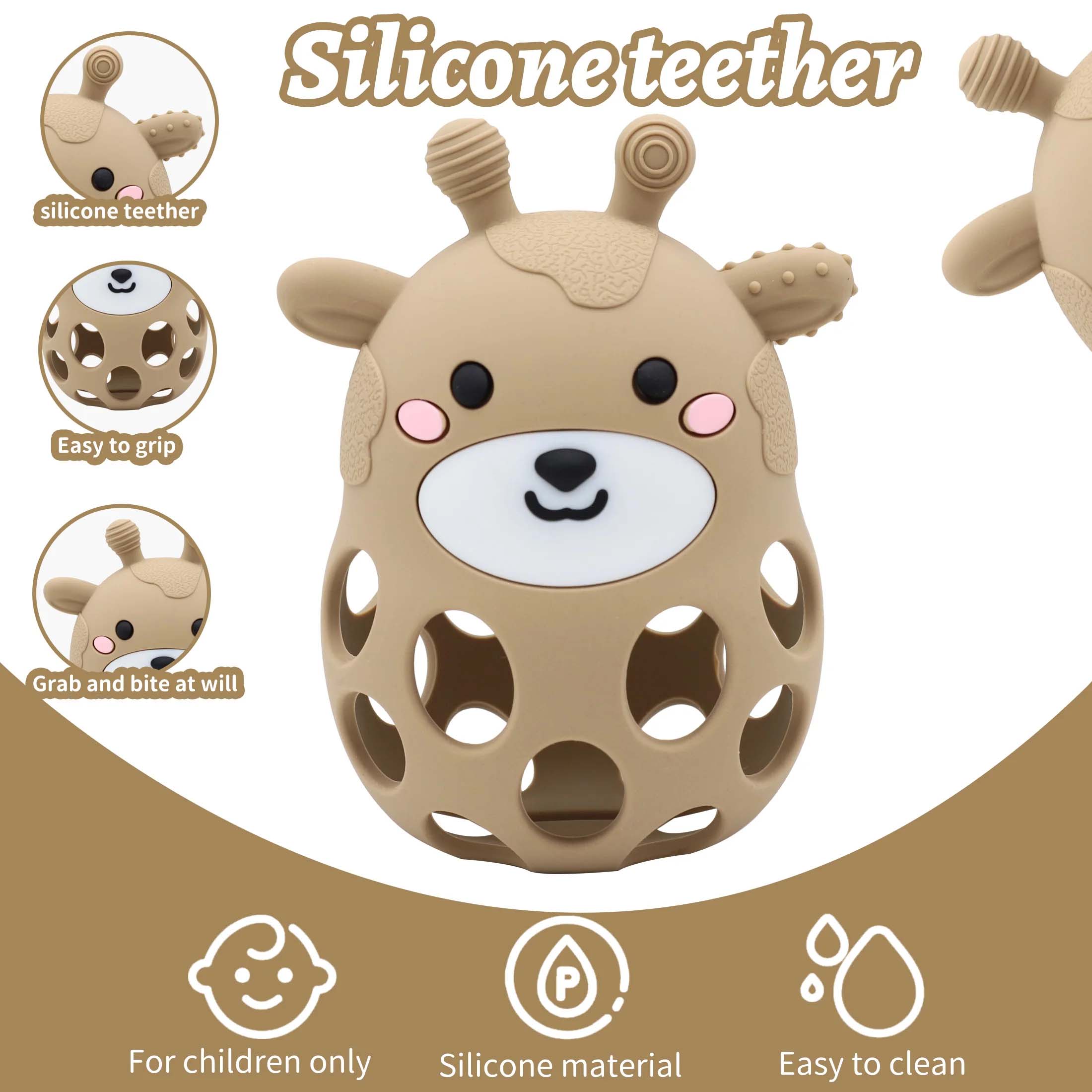 Silicone Newborn Infant Teether Baby Teething Toys Animal Shape Detail 4