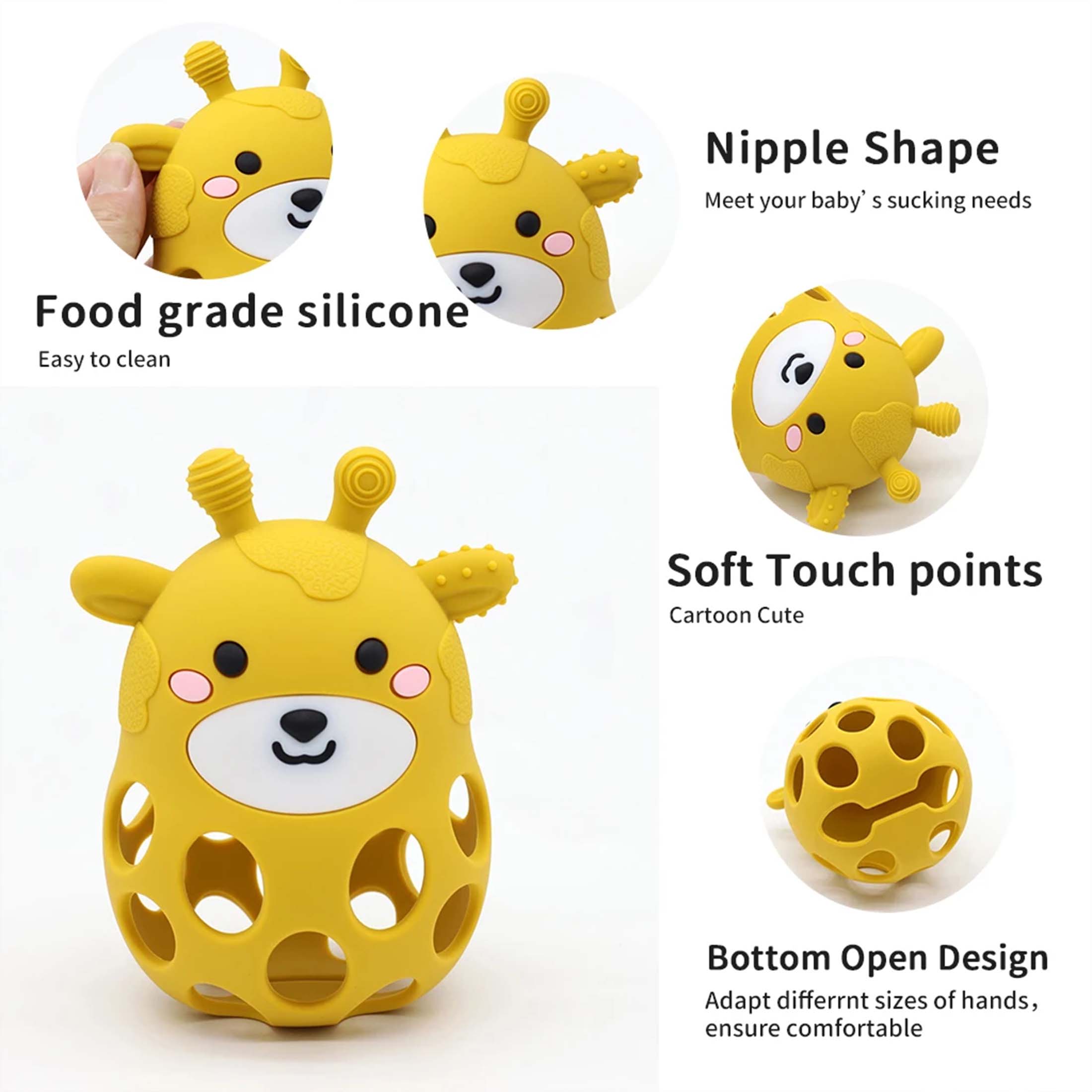 Silicone Newborn Infant Teether Baby Teething Toys Animal Shape Detail 6