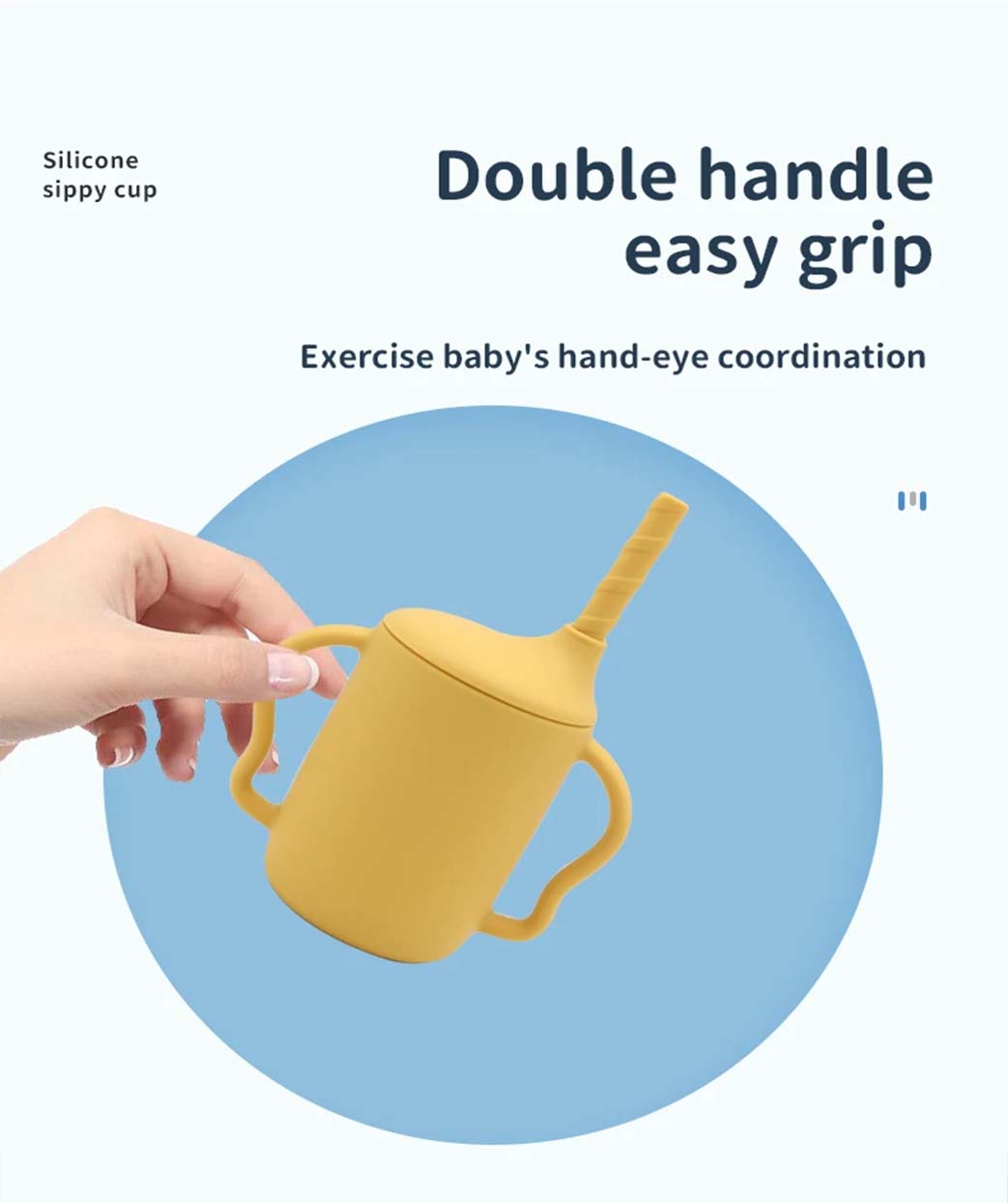 Silicone baby straw cup leakproof PVC Free