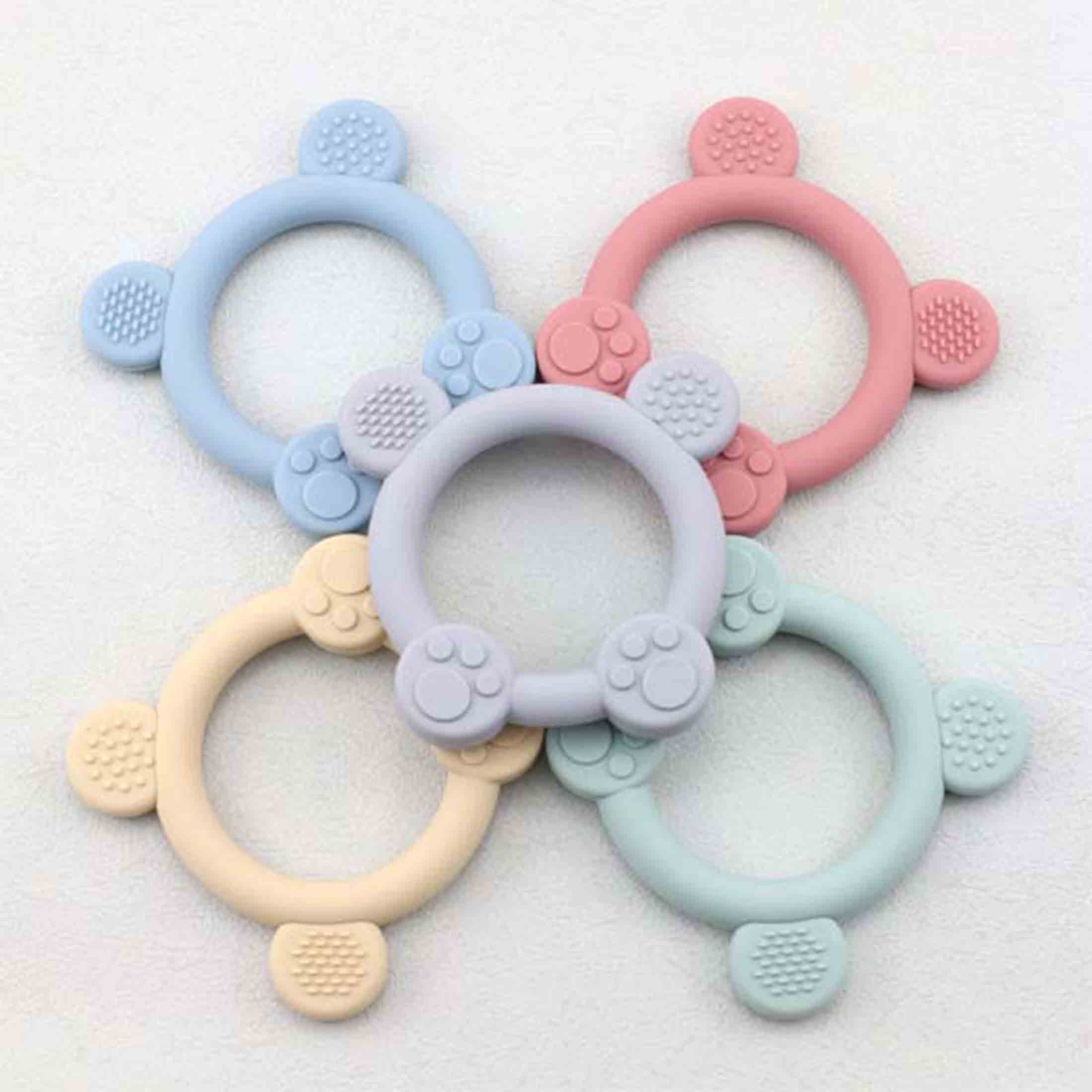 Soft silicone baby teething rings non-toxic