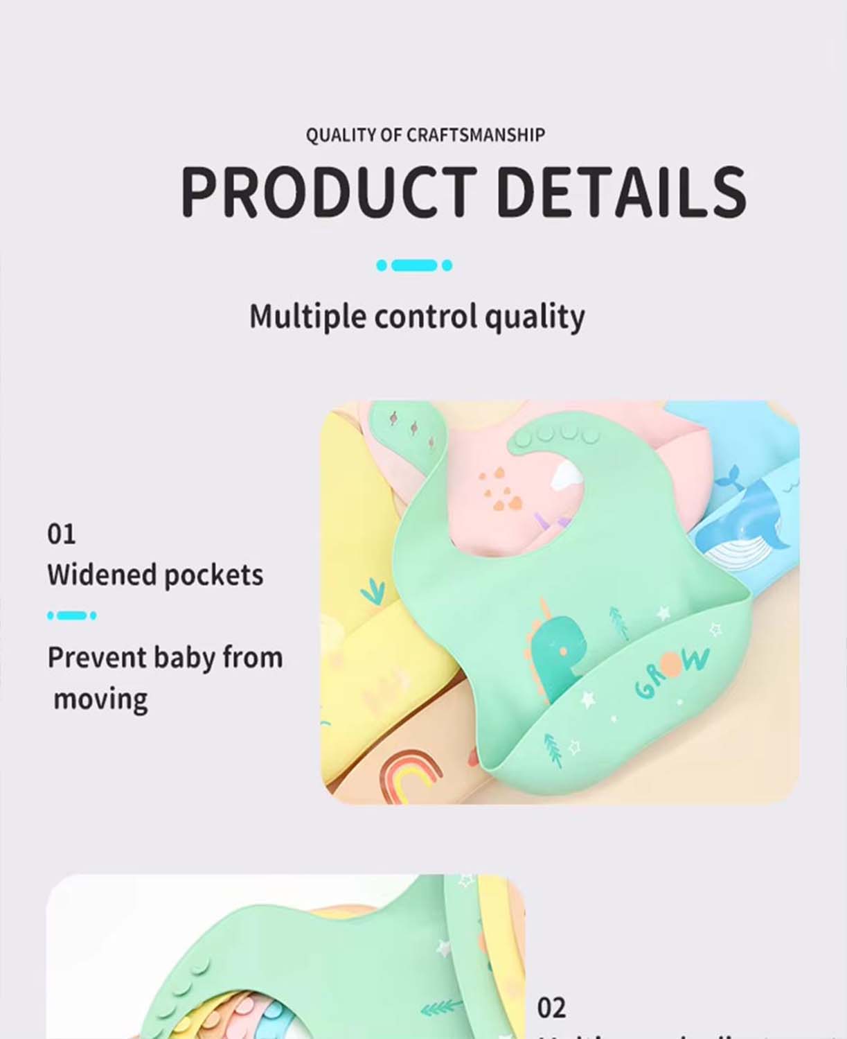 silicone bib with food catcher waterproof silicone bib eco-friendly