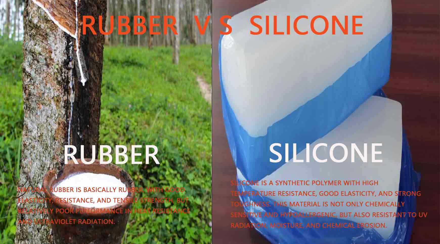 silicone material VS RUBBER