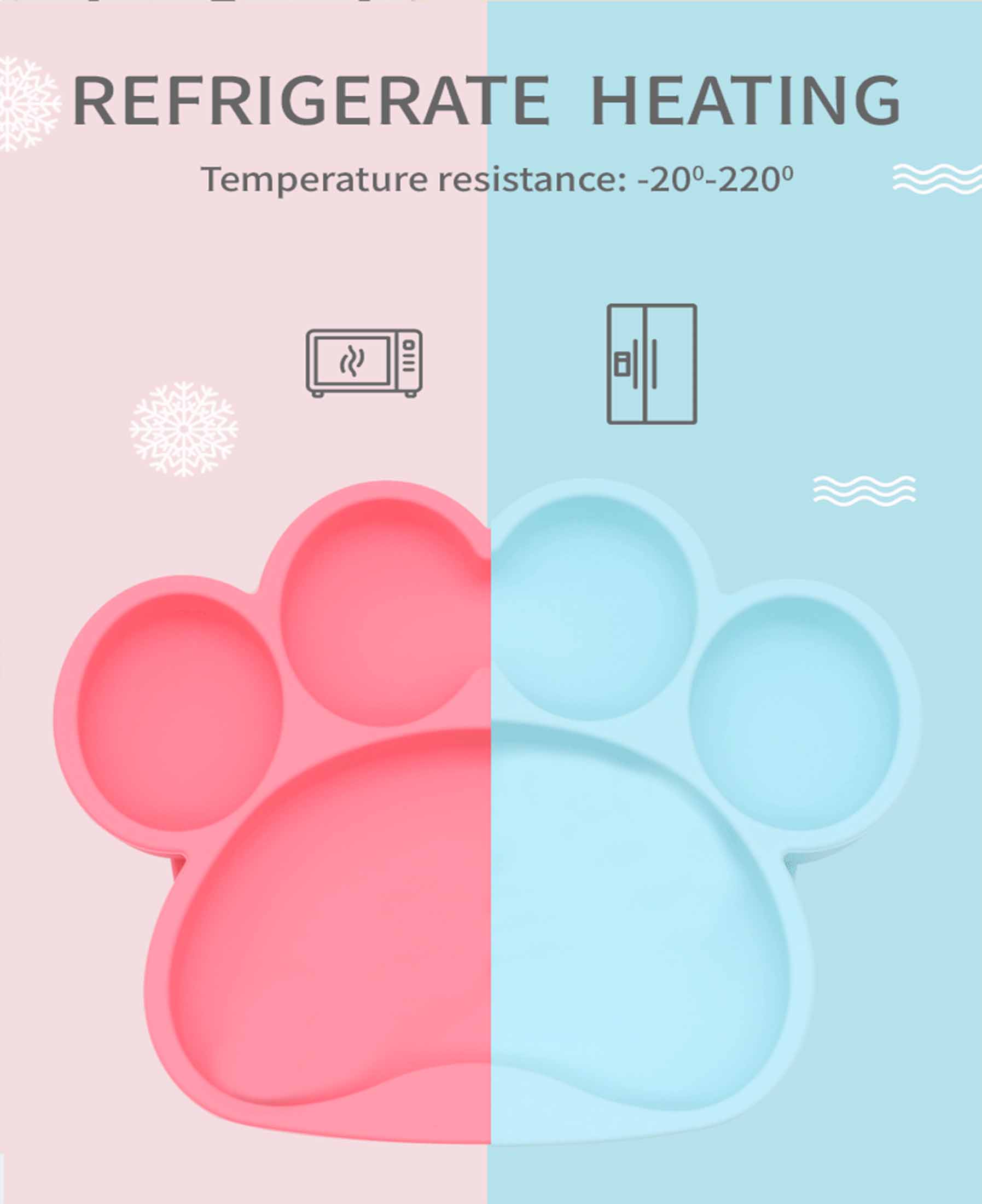 silicone plates for adults,Silicone Baby Bear's Paw Plate with Suction Custom