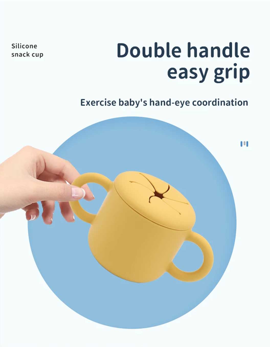 silicone snack cup with lid baby friendly