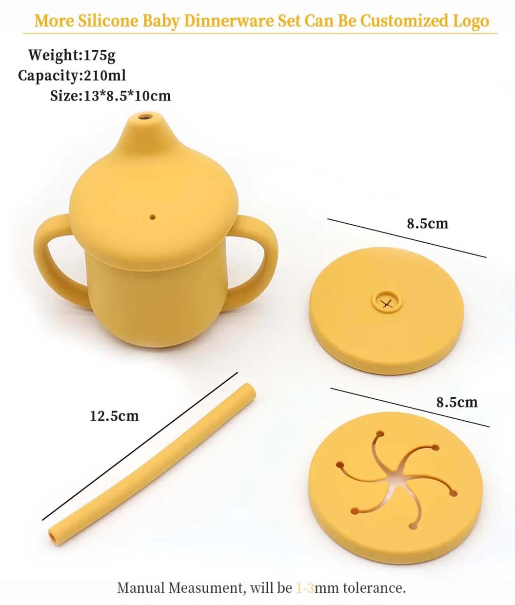 toddler training cup with easy grip handles and silicone lids high temperature resistance